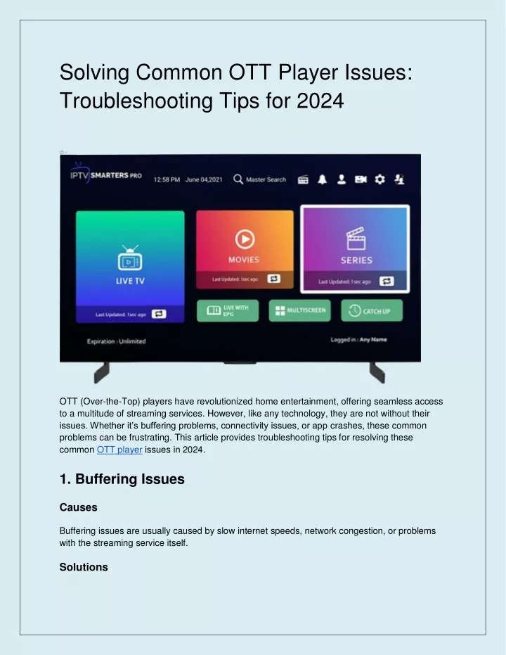 solving common ott player issues troubleshooting