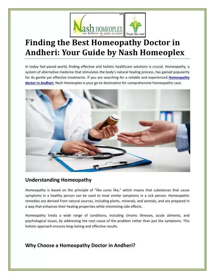 finding the best homeopathy doctor in andheri