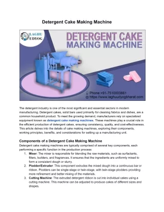 Detergent Cake Making Machine