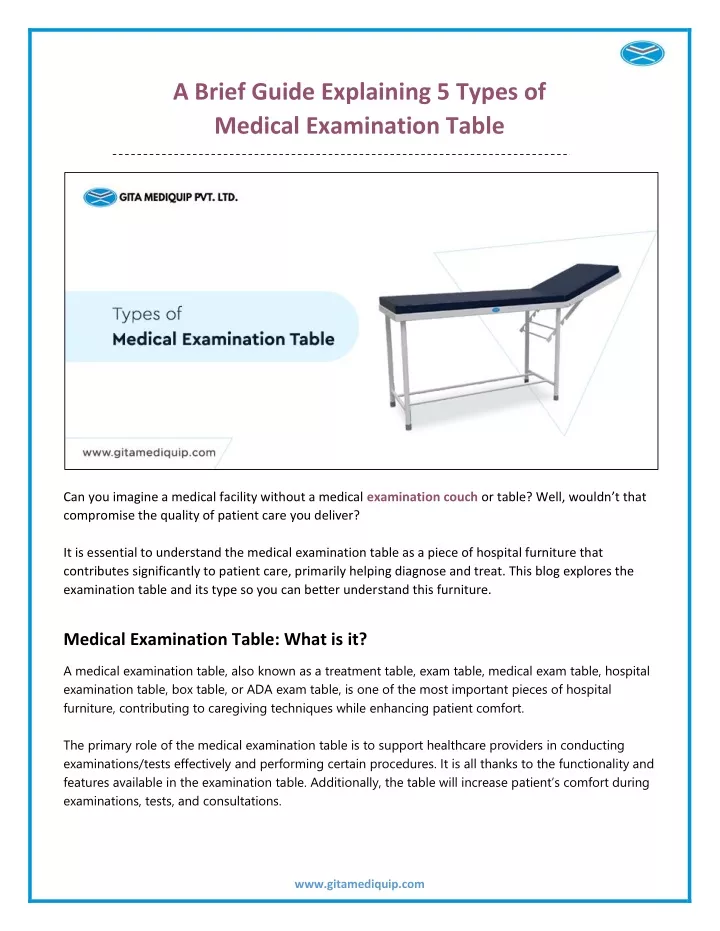 a brief guide explaining 5 types of medical