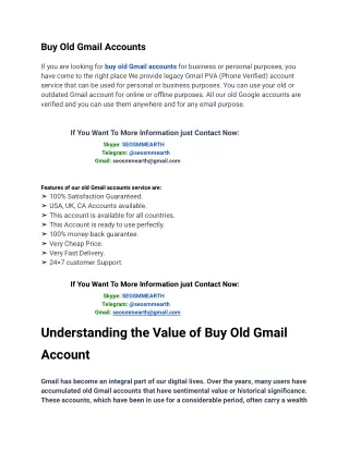 How to Buy Old Gmail Account Fast in 2024
