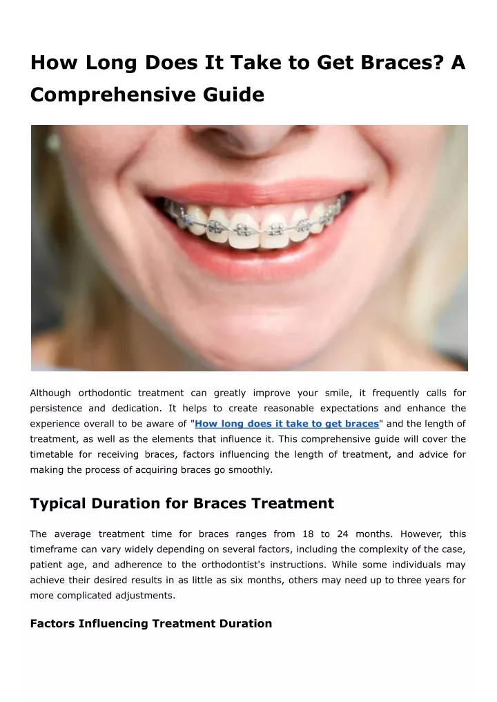 how long does it take to get braces