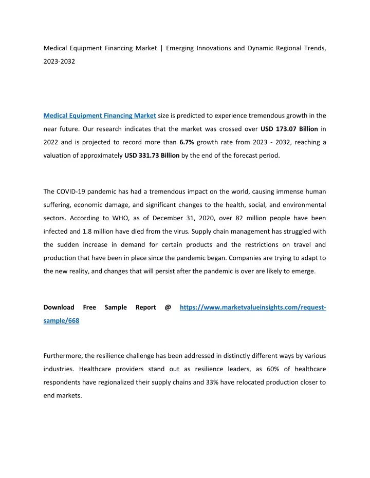 medical equipment financing market emerging