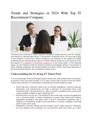 Trends and Strategies in 2024 With Top IT Recruitment Company