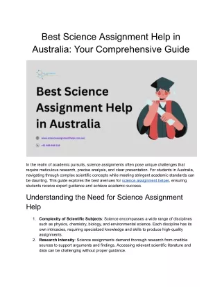 Best Science Assignment Help in Australia_ Your Comprehensive Guide