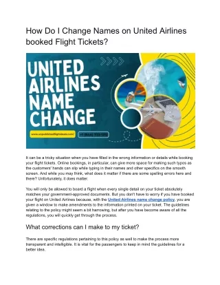 how do i change names on united airlines booked
