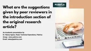 What are the suggestions given by peer reviewers in the introduction section of the original research article