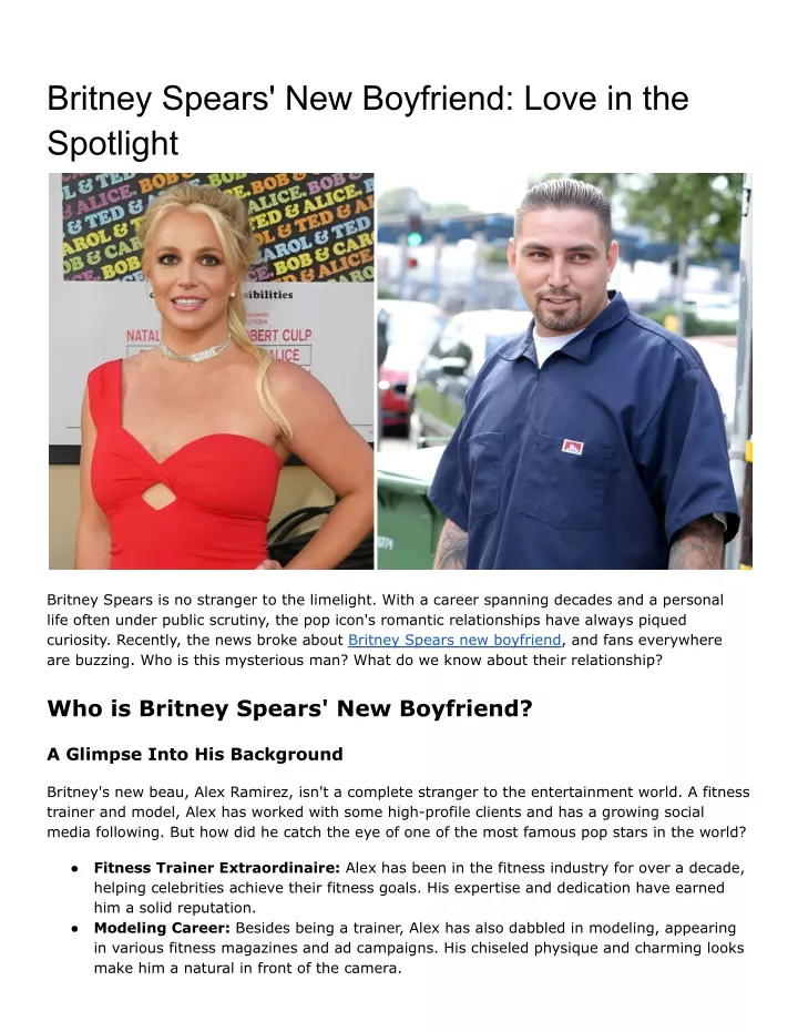 britney spears new boyfriend love in the spotlight