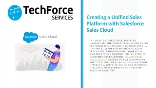 Creating a Unified Sales Platform with Salesforce Sales Cloud