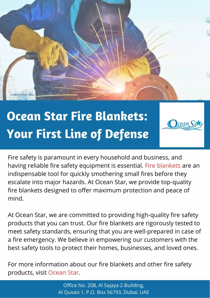 ocean star fire blankets your first line