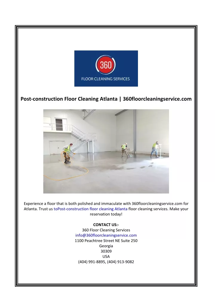 post construction floor cleaning atlanta