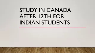 Study in Canada After 12th For Indian Students
