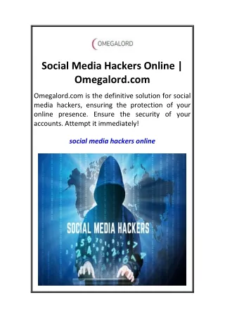 Social Media Hackers Online  Omegalord.com