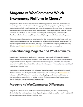magento vs woocommerce which e commerce platform