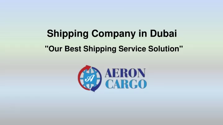 shipping company in dubai