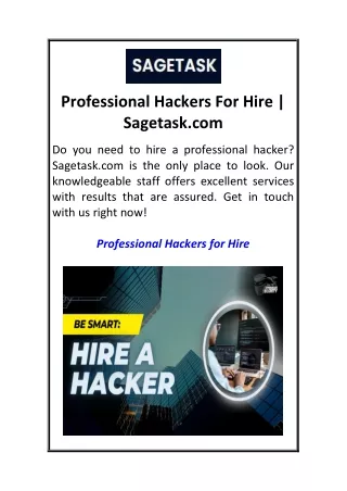 Professional Hackers For Hire Sagetask.com