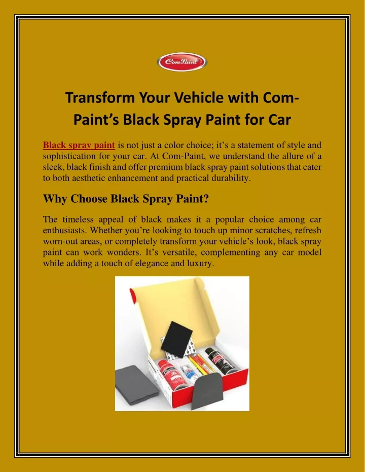 transform your vehicle with com paint s black