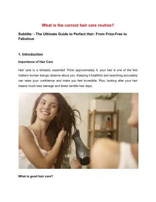 What is the correct hair care routine_