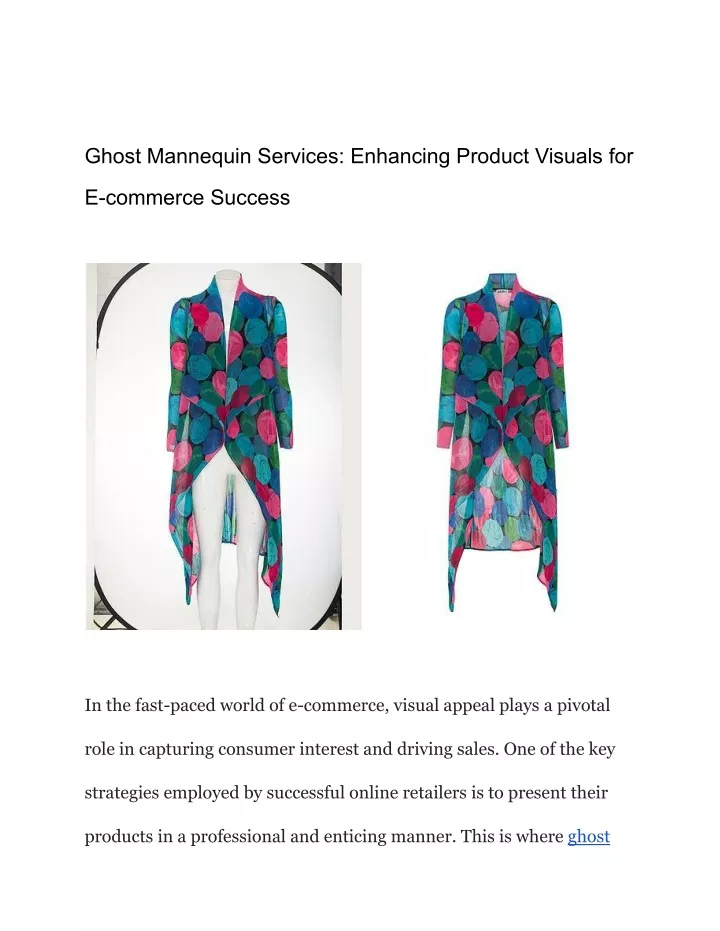 ghost mannequin services enhancing product