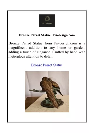 Bronze Parrot Statue | Pn-design.com