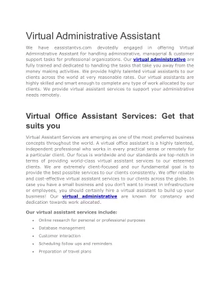 virtual administrative assistant