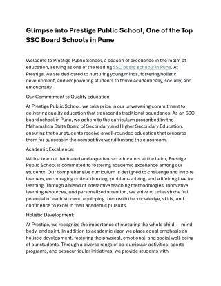 One of the Top SSC Board Schools in Pune