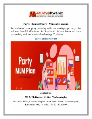 Party Plan Software  Mlmsoftwarez.in