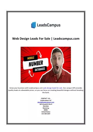 web design leads for sale leadscampus com
