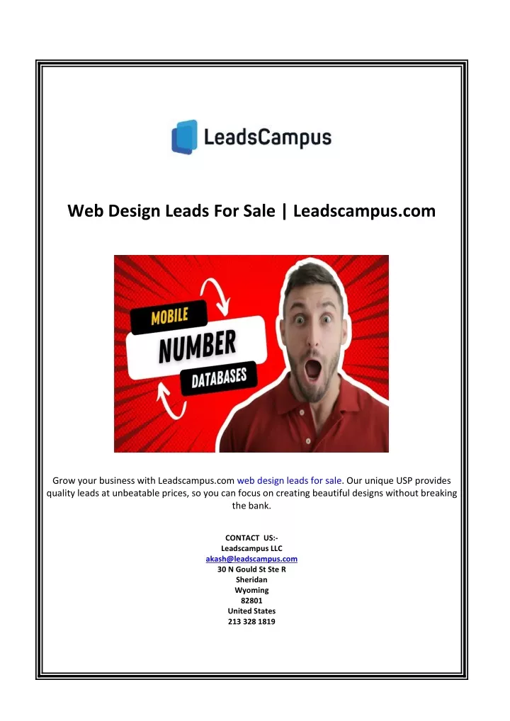 web design leads for sale leadscampus com