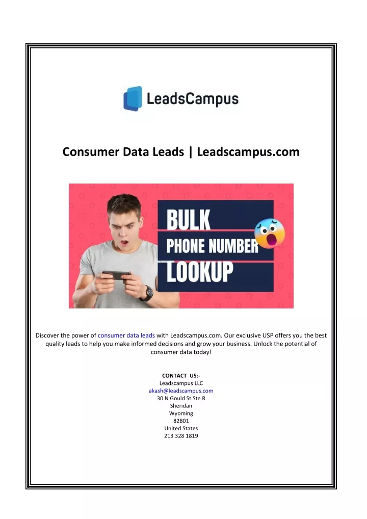 consumer data leads leadscampus com