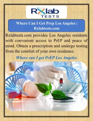 Where Can I Get Prep Los Angeles   Rxlabtests.com