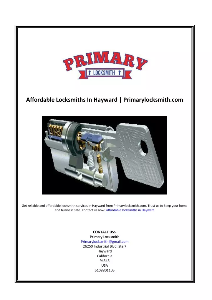 affordable locksmiths in hayward primarylocksmith