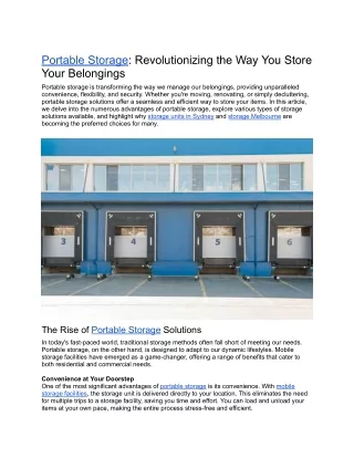 Portable Storage_ Revolutionizing the Way You Store Your Belongings