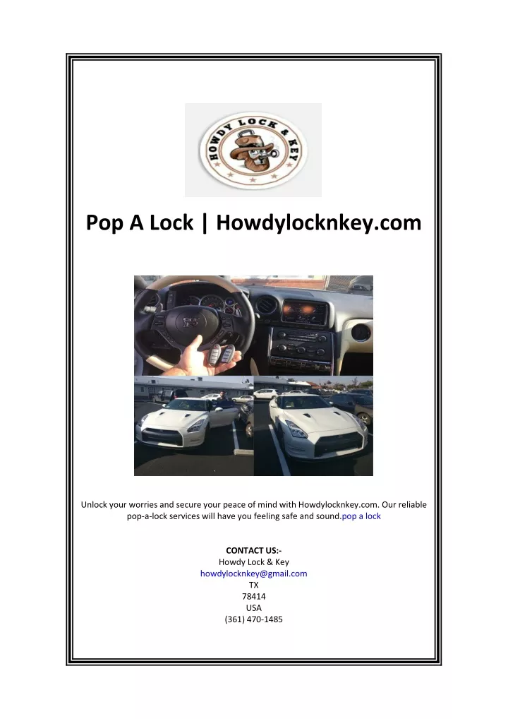 pop a lock howdylocknkey com