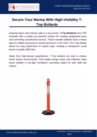 Secure Your Marina With High-Visibility T-Top Bollards