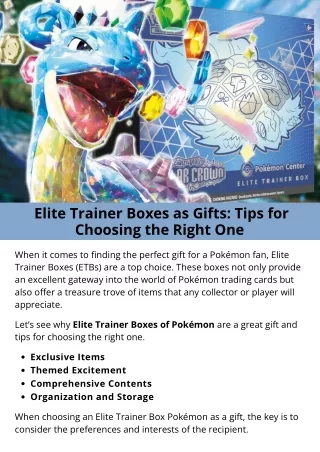 elite trainer boxes as gifts tips for choosing