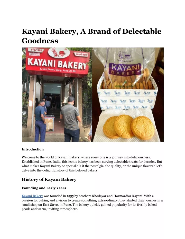 kayani bakery a brand of delectable goodness