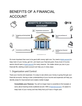 BENEFITS OF A FINANCIAL ACCOUNT (1)
