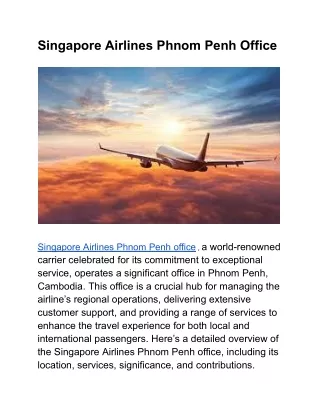 Singapore Airlines Phnom Penh Office