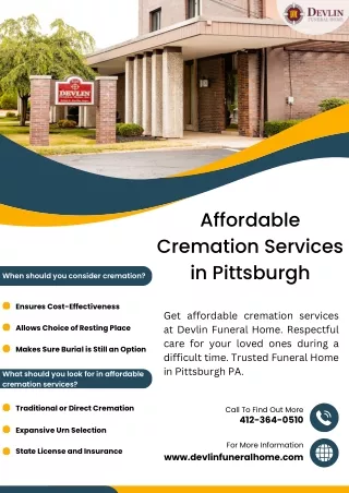 Affordable Cremation Services | Funeral Homes in Pittsburgh PA