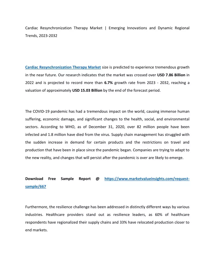 cardiac resynchronization therapy market emerging