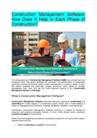 How does a Construction Management Software Help in Each Phase of Construction?