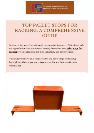 Buy Heavy-Duty Pallet Stops for Racking | Maximize Storage Safety