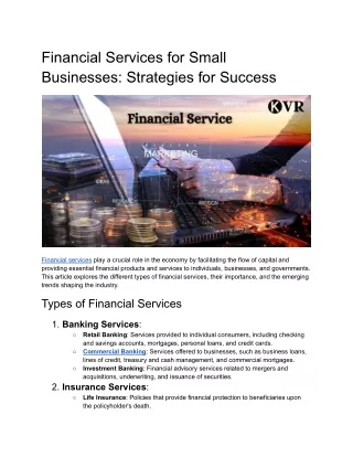 Financial Services for Small Businesses_ Strategies for Success
