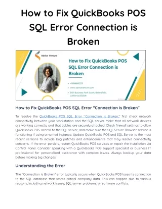 how to fix quickbooks pos sql error connection