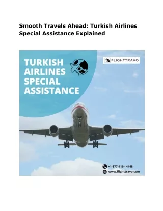 Smooth Travels Ahead Turkish Airlines Special Assistance Explained