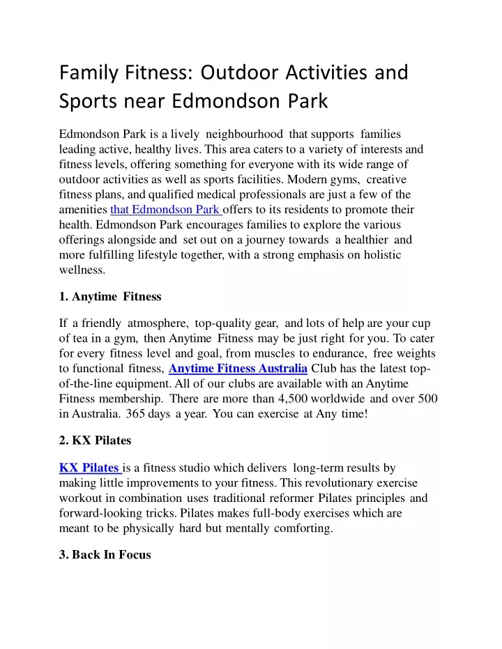 family fitness outdoor activities and sports near edmondson park