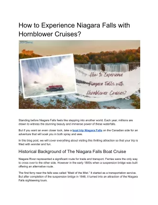 How to Experience Niagara Falls with Hornblower Cruises