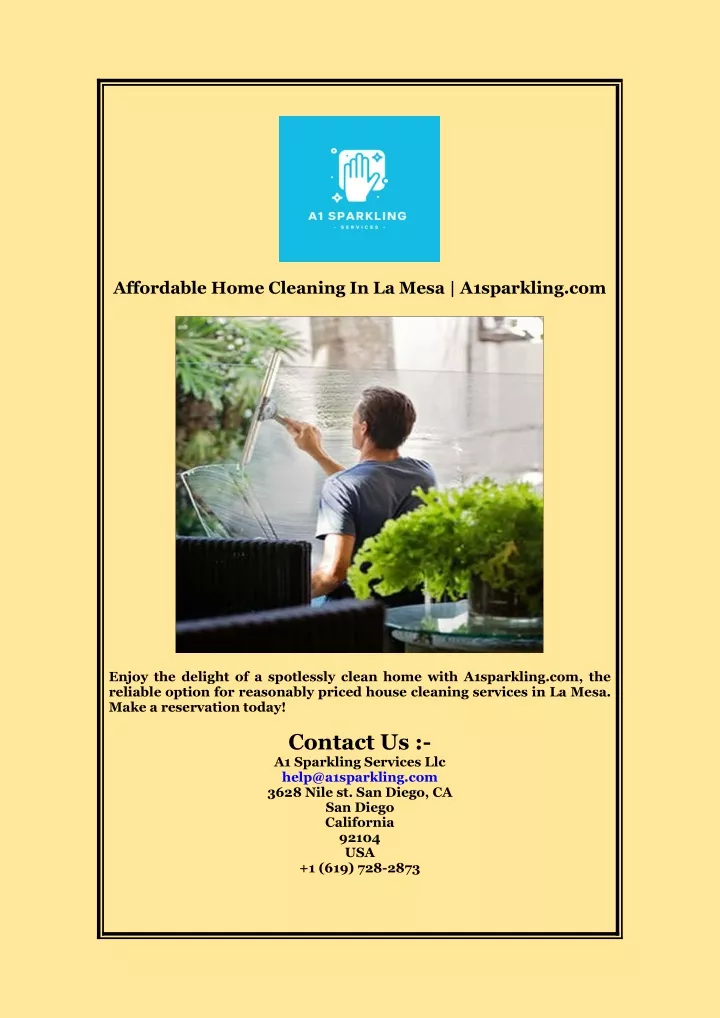 affordable home cleaning in la mesa a1sparkling