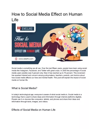 How to Social Media Effect on Human Life